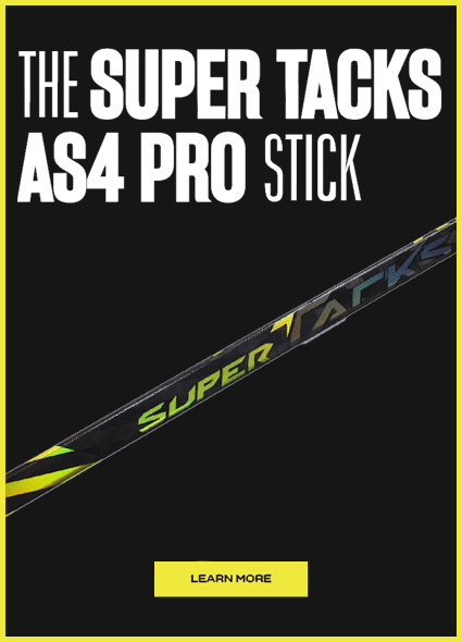 Banner for new 2021 CCM Super Tacks AS4 Pro Player Stick