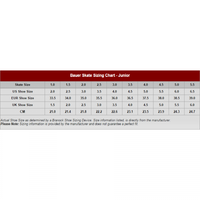 Youth Hockey Skates Sizing