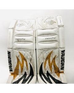 VAUGHN VELOCITY 7207 30+1" USED GOALIE PADS WHITE/YELLOW/BLACK