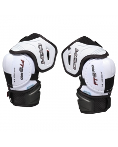 CCM JETSPEED FT8 PRO Senior Elbow Pads front view displaying molded cap and bicep shell
