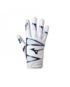 MIZUNO F-257 WOMENS FASTPITCH BATTING GLOVES WHITE IRIDESCENT